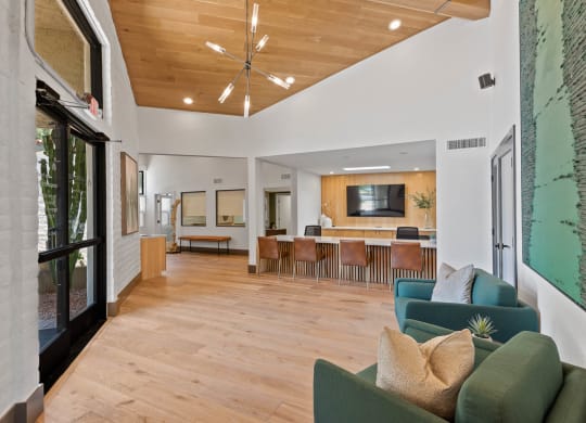 Leasing office and lobby lounge