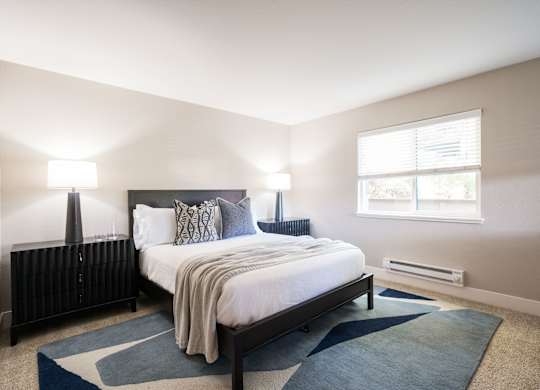 bedroom of model unit