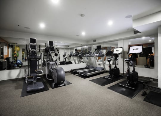 Fitness center with cardio equipment at Axis, Washington