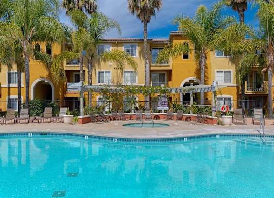 Swimming Pool With Sparkling Water  at Missions at Sunbow Apartments, Chula Vista, California