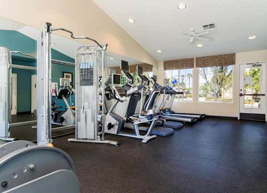 Fitness center at at The Landing at Ocean View Hills Apartments