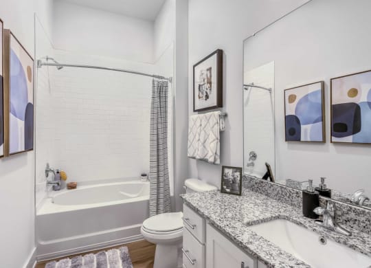 a bathroom with a sink and a toilet and a tub