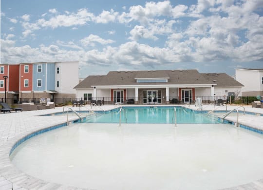 the swimming pool at the preserve at city center apartments