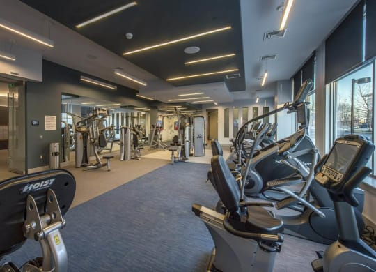 a gym with weights and other exercise equipment