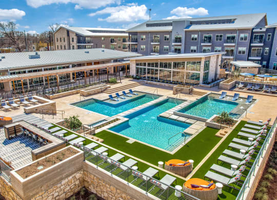 an aerial view of the pool at the resort at governors residence