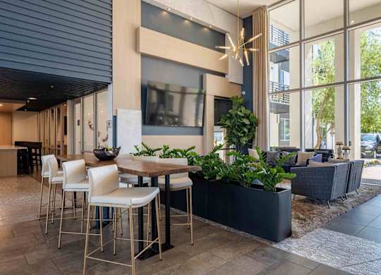 our apartments showcase a beautiful lobby