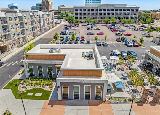 a view of the building from above