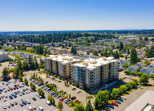 Building exterior View at The Pacifica Apartments, Tacoma, WA, 98409