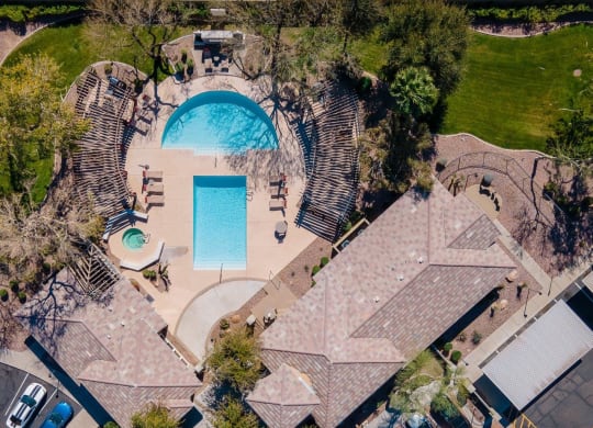 Community pool (birds eye view)