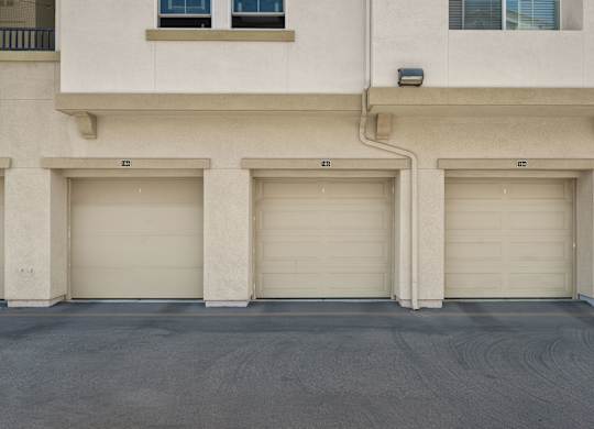 A row of private garages.