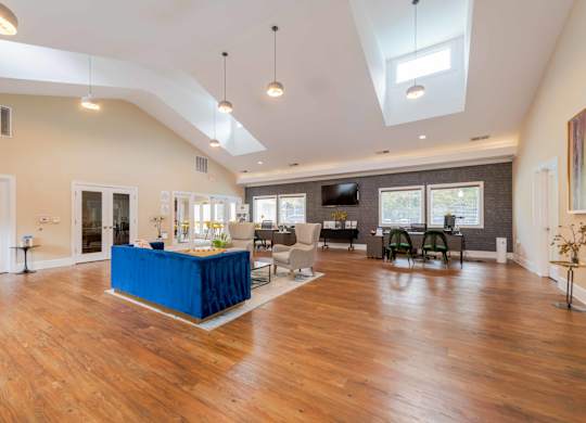 the clubhouse with seating area
