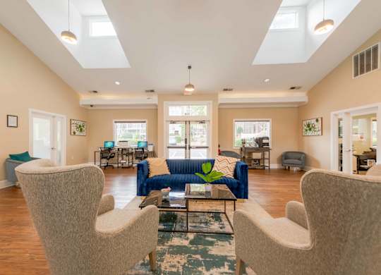 the clubhouse with seating area