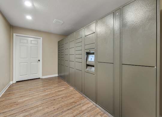 On-site package lockers for convenient deliveries.