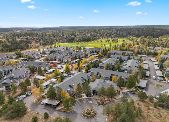 Aerial view of the overall community layout and surrounding area.