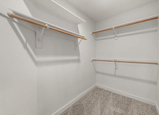Roomy closet designed for efficient storage and organization.