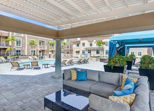 Sundeck Patio with Cabanas
