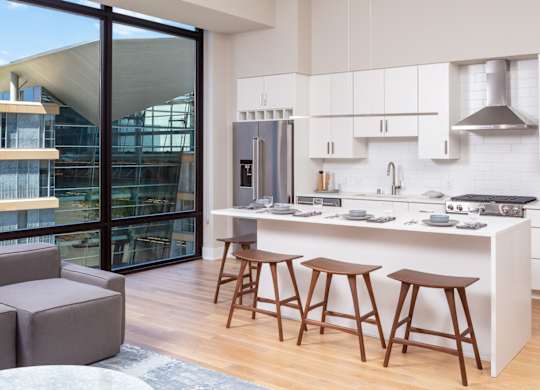 A kitchen with white cabinets at 365 Nicollet, Minneapolis, MN, Manchester