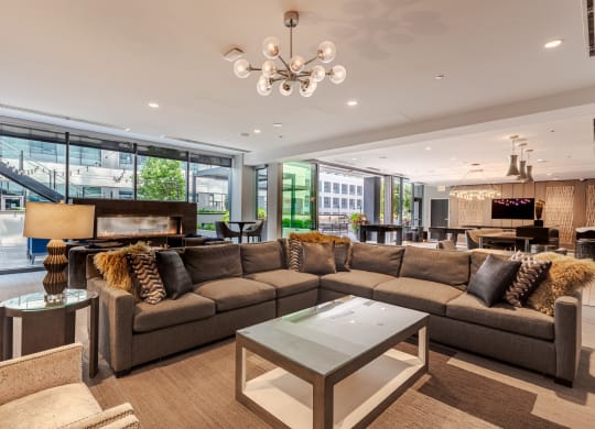 Community Lounge with Seating at The Grand Central Apartments in Chicago, IL 60607
