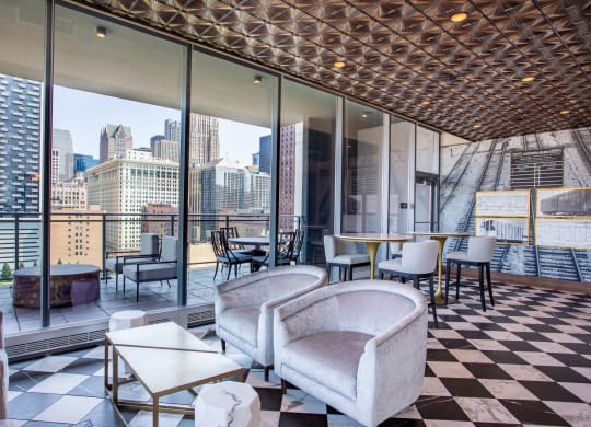 Rooftop Conductor Lounge at The Grand Central Apartments in Chicago, IL 60607