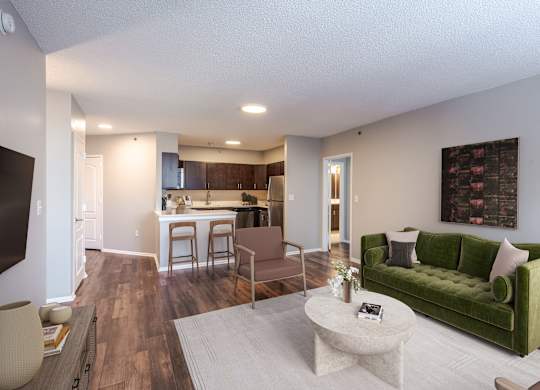 Open Living Space at 15 Bank Apartments in White Plains, NY 10606