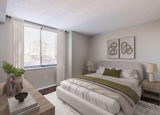 Bedroom One at 15 Bank Apartments in White Plains, NY 10606