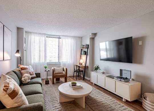Living spaces flooded with natural light at 15 Bank Apartments in White Plains, NY 10606