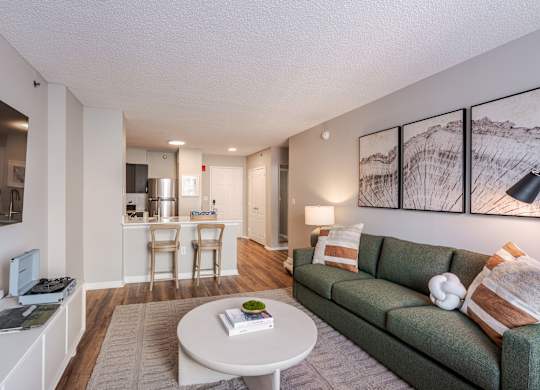 Open living space at 15 Bank Apartments in White Plains, NY 10606