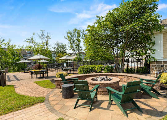 Fire Pit Seating Area at Heights at Glen Mills Apartments in Glen Mills, PA 19342