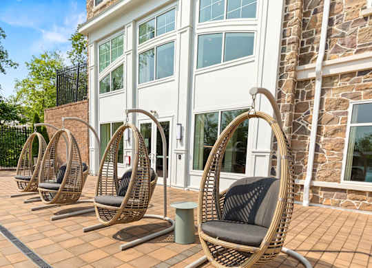 Poolside Seating at Heights at Glen Mills Apartments in Glen Mills, PA 19342