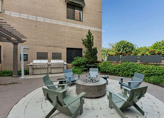 Outdoor Firepit at 15 Bank Apartments in White Plains, NY 10606