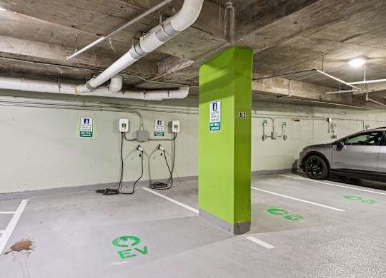 Electric Vehicle Parking at 15 Bank Apartments in White Plains, NY 10606