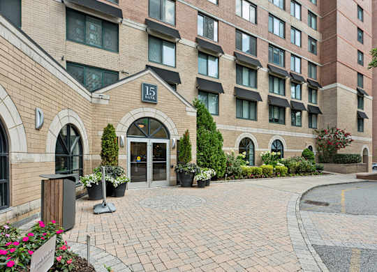 Entrance to 15 Bank Apartments in White Plains, NY 10606