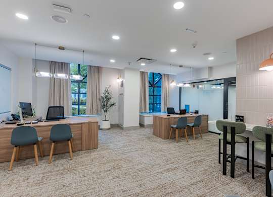 Renovated Leasing Office at 15 Bank Apartments in White Plains, NY 10606