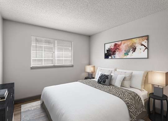 our apartments offer a bedroom with a king sized bed  at Verona, Littleton, CO, 80123