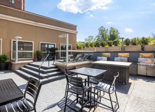 Spacious Patio With Sitting Arrangements with BBQ at 15 Bank Apartments, White Plains, 10606