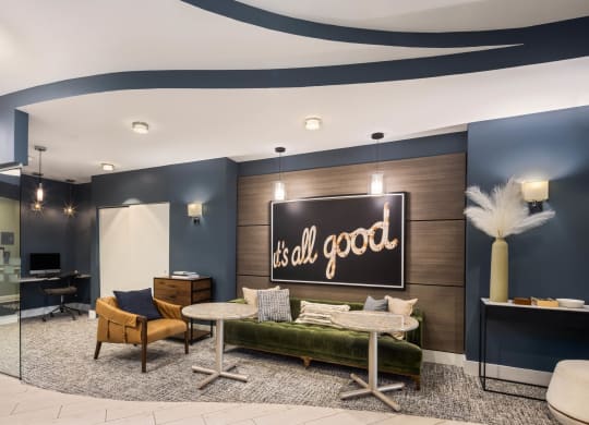 Inviting lobby room at 15 Bank Apartments, White Plains, New York