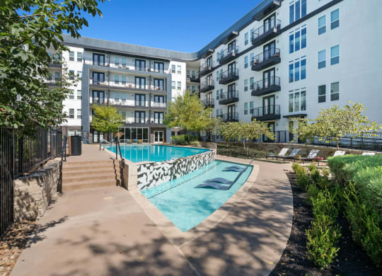 One of Two Pools at Abstract at Design District in Dallas TX, 75207