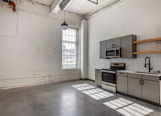 Living Room at Highland Mill Lofts, Charlotte, North Carolina