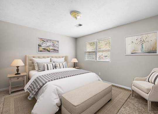 Bedroom at Bradford Gwinnett & Townhomes in Norcross, GA 30071