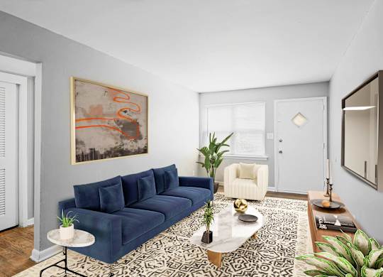 Comfortable Living Room at Gardens at Washington Park, Atlanta, 30314