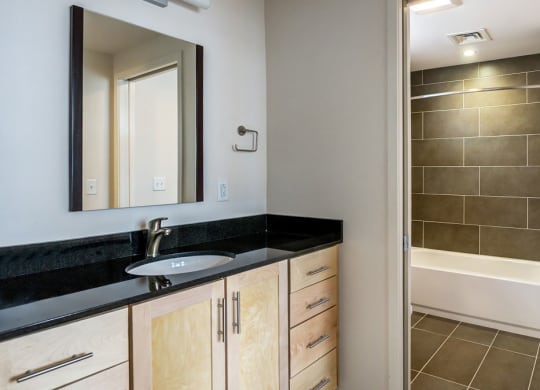 Bathroom Inbuilt Wash Basin at 2100 Acklen Flats, Nashville, Tennessee