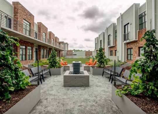 Courtyard With Fireplace at 2100 Acklen Flats, Nashville, 37212