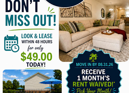 A promotional poster for Cumberland Towers Apartments offering a limited time special with a $49.00 lease for the month of October, November, or December.