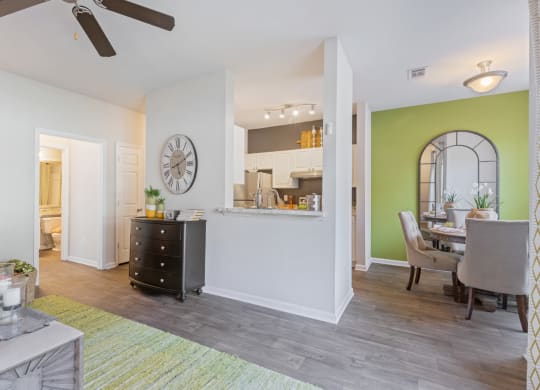 Living Room With Dining Area at Reserve at Bridford, Greensboro, NC