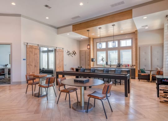 a kitchen and dining room with a table and chairs at Carmel Vista, McDonough, Georgia