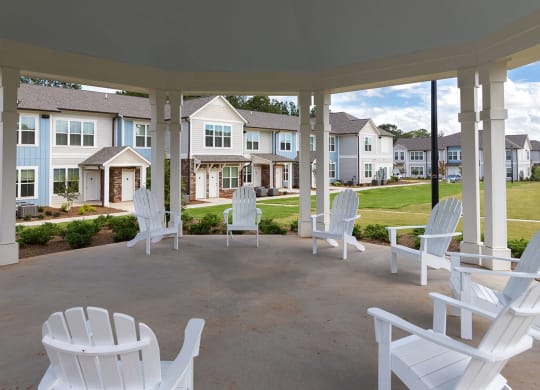 Gazebo chairs from the inside of the gazebo looking out at Carmel Vista, McDonough, 30253
