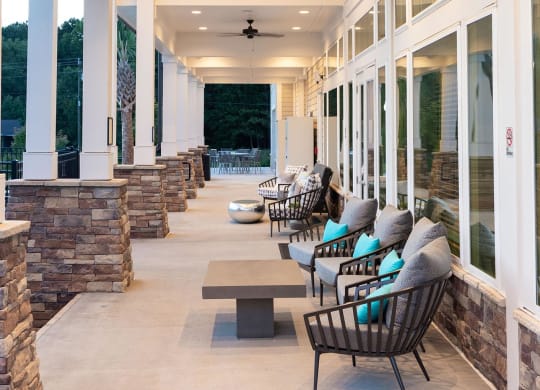 Outdoor Seating by Pool at Carmel Vista, Georgia, 30253