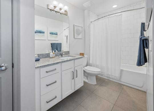 a bathroom with a sink and a toilet and a shower at Inspira, Naples, FL