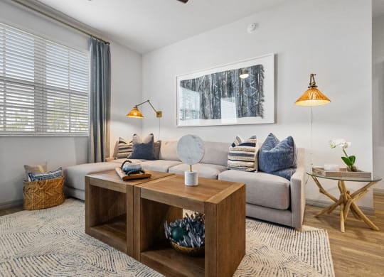 a living room with a couch and a coffee table at Inspira, Florida, 34113