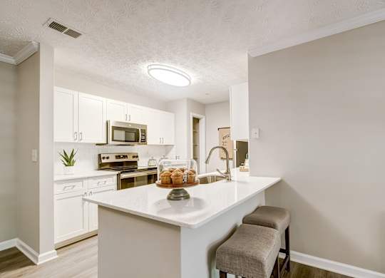 Gourmet Kitchen With Island at The Veranda, Lawrenceville, GA, 30044